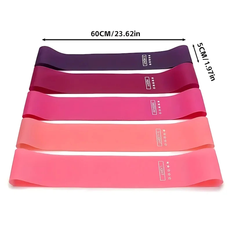 Set of 5 resistance exercise bands