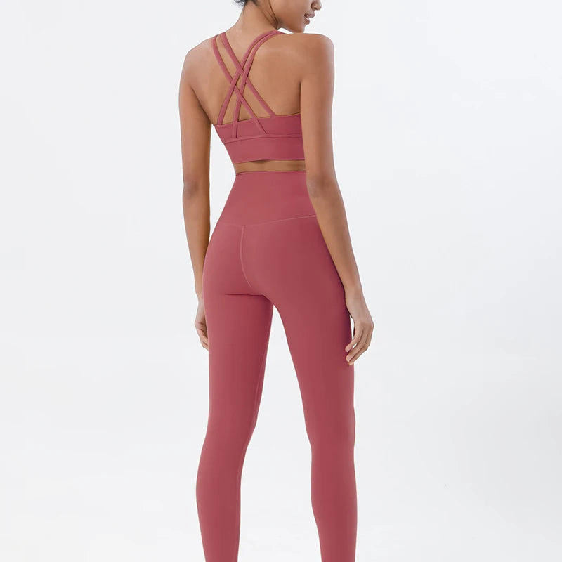 Women's two-piece nylon yoga set