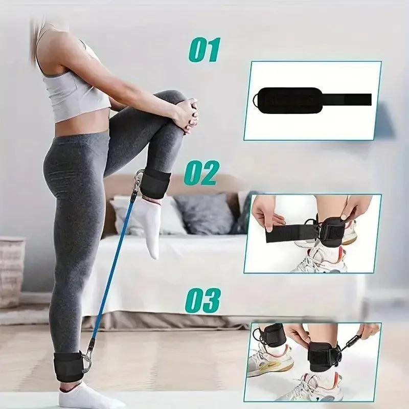 Adjustable ankle straps for cable workouts